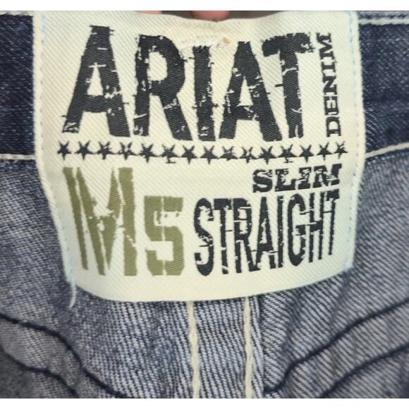 Ariat M5 Slim Straight Leg Work Denim Jeans Pants Mens Size 36x32 Rodeo Western - Picture 3 of 5